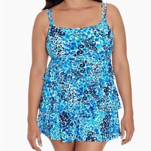 Longitude Tiered Swim Dress Size 14